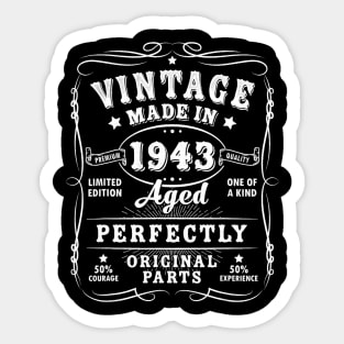 Vintage 80th Birthday Decorations Funny 1943 80 Birthday Sticker